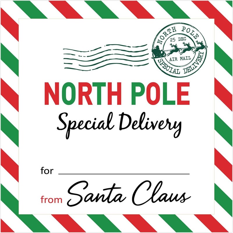 Alynta Christmas Gift Tags Stickers - 120Pcs from Santa Gift Tags Labels 2.5 Inch Personalized North Pole Stickers Holiday Sticker for Christmas Presents Envelope Seals Cards (Special Delivery) - Image 1